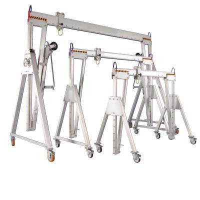 China Portable Crane 500kg 1ton 2ton 3ton 5ton Height Aluminum Alloy Adjustable Manual Mobile Gantry Crane for sale