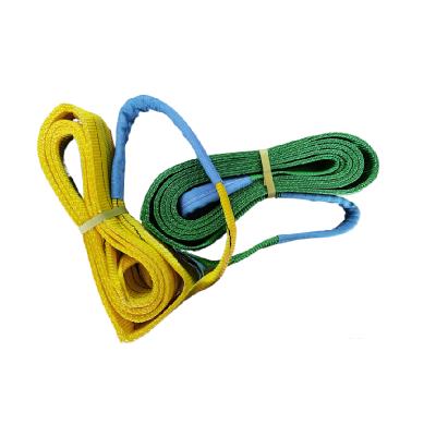 China Flat launches high quality hot sale1ton to belt flat sling crane sling polyester webbing 100ton lifting sling for sale