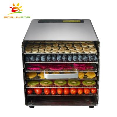 China Stainless steel Digital glass door food dehydrator with 6 trays with CE for sale