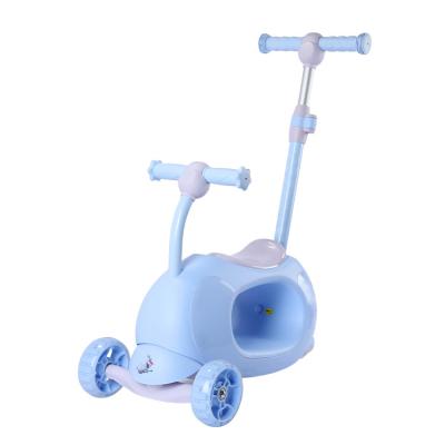 China Good quality various fashion plastic push rod three wheel seat kids scooter for sale