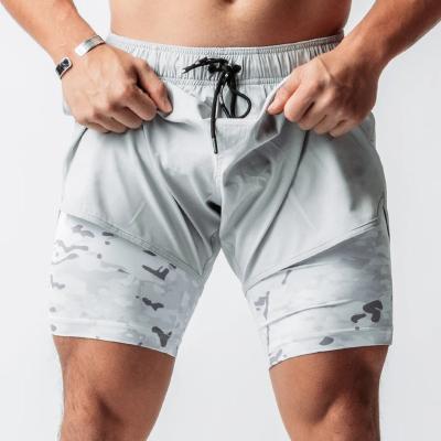 China Sustainable Manufacturing Custom 2 In 1 Bodybuilding Shorts With Inner Pocket Running Gym Mens Shorts Pants for sale