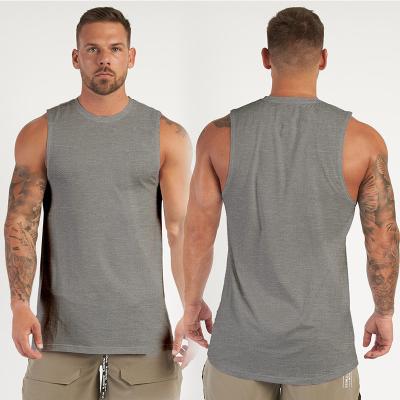 China QUICK DRY Gym Men Bodybuild Training Vest Cotton Comfortable Mens Shirts for sale