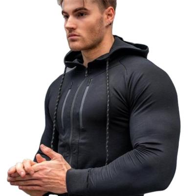 China Logo Size Color Mens Muscle Custom Wholesale Anti Shrink Fitted Long Sleeve Hoodie Gym Hoodies for sale