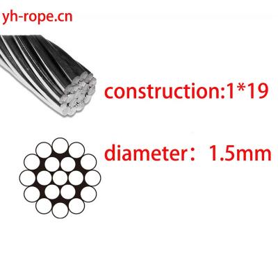 China Manufacturer 1x19 Galvanized Steel Wire FABRICATION 1*19 Rope Galvanized Steel Wire For Construction1*19-1.5mm for sale