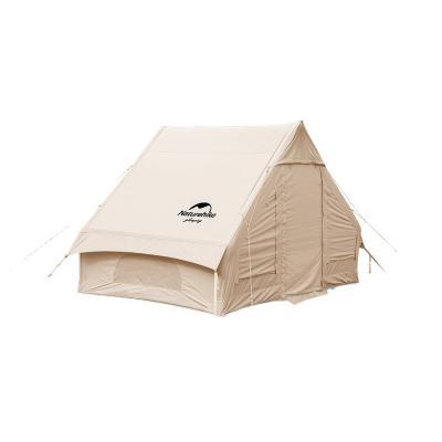 China Diagonal Tie Type Outdoor Luxurious Inflatable Nordic Cotton Canvas Inflatable Canvas Vintage Cotton Tent 3-4 Person Cottage Glamping Camping Tent for sale