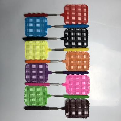 China SUS/PP factory direct sales household new extended to handle wooden handle iron mesh fly swatter for sale