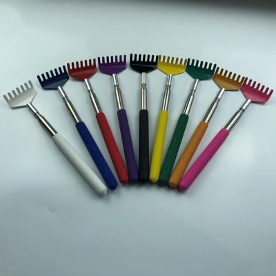 China SUS Massage Tools Back Claw Pen Clip Back Scratcher Portable Stainless Steel Telescopic Bear Message for sale