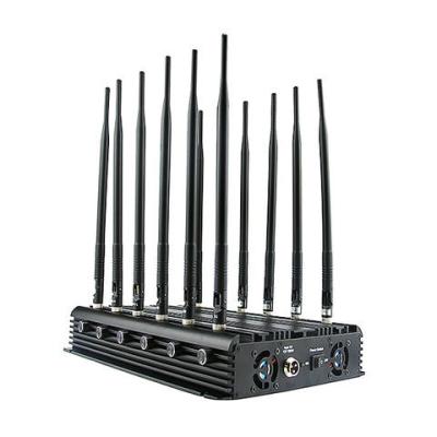 Китай Джаммер сигналов мобильных телефонов 5G джаммер WiFi / GPS джаммер, VHF / UHF / 4G джаммер 12 полос с зарядным устройством для автомобилей продается