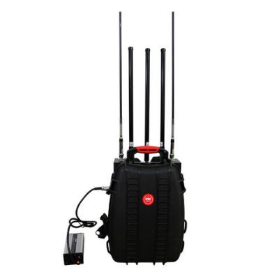 China 130W Max ,5 Bands, Man Pack VHF UHF Mobile Phone jammer WiFi/GPS Jammer L1 1-2 Hours Built-in Battery for sale