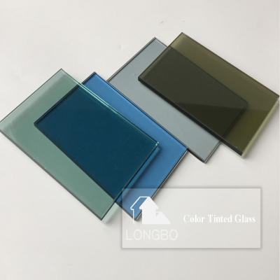 China Bathroom 4 mm 3300*2140 dark blue tinted float glass for sale