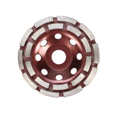 China Cold Pressing Sinter 5 Inch 125mm Double Row Concrete Diamond Grinding Cup Wheel for sale