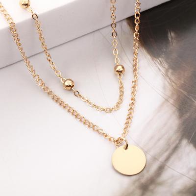 China Hot Selling Single Product Stainless Steel Double Layered Collar Lock Double Layered Necklace For Women for sale