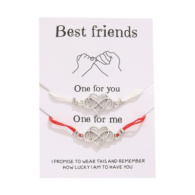 China The Other 2022 New Fashion Couples Jewelry Heart Bracelet Friendship Bracelet Kit With Card for sale