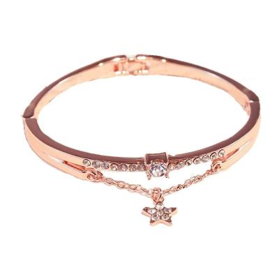 China Star High Quality Diamond Women Gold Cuff Pendant Bracelet for sale