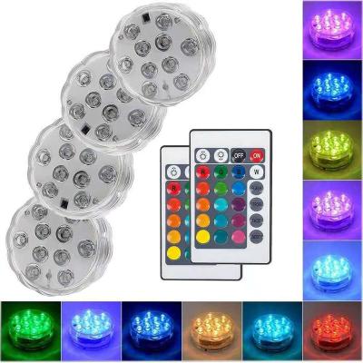 China Industrial Hot Selling Amazon 10LED RGB Swimming Pool Light / Colorful Underwater Waterproof Lamp for sale