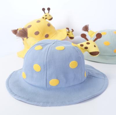 China Giraffe Newborn Casual UV Protection Cartoon Kids Outdoor Sun Hats 1-3 Years Logo Baby Bucket Hat Customized for sale