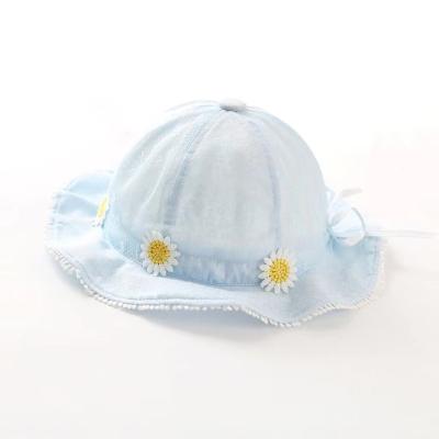 China Newborn Baby Cute Cotton Lace Bow Toddler Shade Picture Toddler Baby Fisherman Adjustable Size Hat for sale