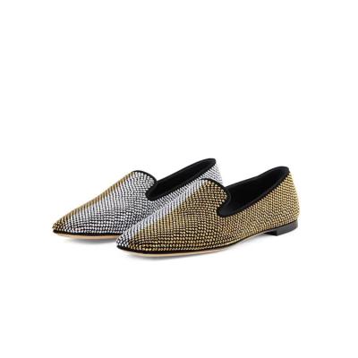 China 2022 new arrivals flat trending women's high quality diamond office casual shoes loose shoes for ladies custom flat loafers for sale