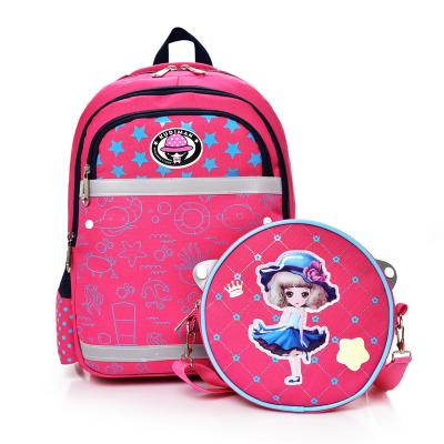 China Durable Wholesale Stock Fabric Student Backpack High Density Waterproof Nylon School Bag for sale