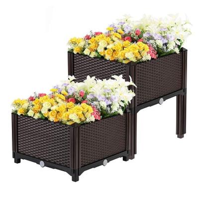 China DIY 100% Weather-Resistant Plastic Easy-Maintenance Outdoor Elevated Planter Box for sale