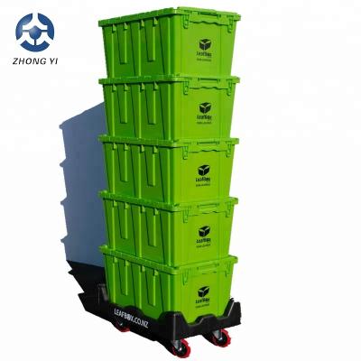 China Environmntally Friendly Plastic Green Stackable 70L Moving Boxes Sale for sale