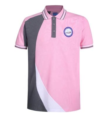 China Anti-Wrinkle Modern Multicolor Rugby Polo Shirt Custom Printed Pink for sale