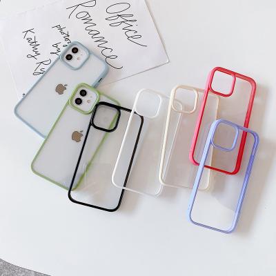 China Wholesale High Quality Shockproof Soft PC Shockproof 2MM Clear TPU 2 IN 1 Custom Logo Cell Phone Case For Apple Iphone 13 pro 12 11 Max X for sale