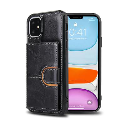 China Wholesale High Quality Leather Shockproof PU Wallet Card Slot Cell Phone Case For Iphone 13 pro 12 11 x 7 max Samsung S20 for sale