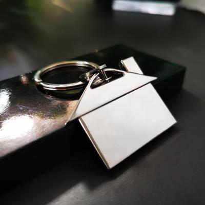 China Room Logo Keychain of Decoration Silver Stainless Steel Keychains Metal Wholesale Customized Company for sale