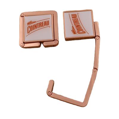 China Zinc Alloy Promotional Custom Square Metal Purse Hook For Ladies for sale