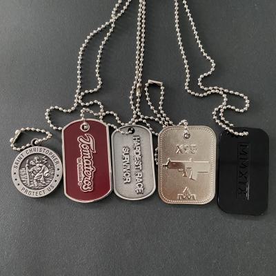 China Europe Customized Manufacturer Wholesale Customized Double Sided Army Military Dog Tags for sale