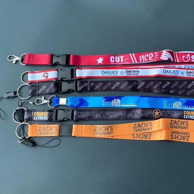 China Detached Designer Champion Lanyard Sublimation Strap Nylon Security Neck Buckle for sale