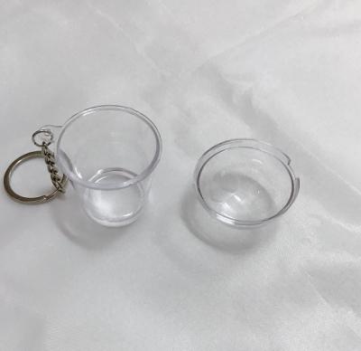 China Diy Mini Cups Empty 2019 Years Mini Snow Globe Keychains Diy Plastic Mini Cups Empty for sale