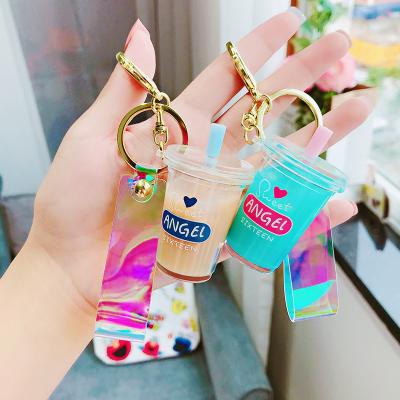 China Promotion gift tourist souvenirs/bag milk pendant cute creative cute tea bead key chain student decompression toy gift for sale