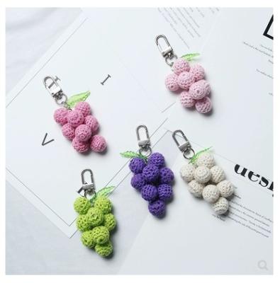 China New Korean Central Statistical Designer Fruit Grape Key Chain Grape Chain Key Ring for sale