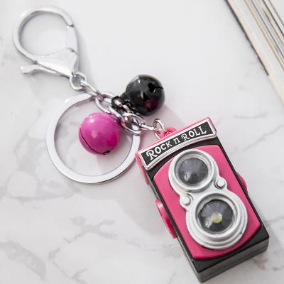 China Camera Key Chain LED Light Promotional Gifts Led Mini Toy Single-Lens Reflex Camera Key Chain With LED Light And Sound Key Ring for sale