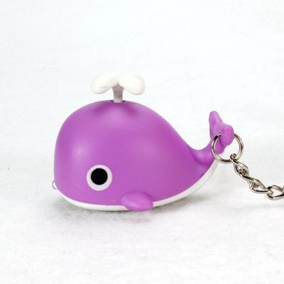 China Small Whale Key Chain LED Whale Mini Light Vocal Gift Keychain Flashlight for sale