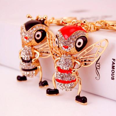 China Metal Insect Key Chain Promotional Crystal Bee Key Chain For Sale Small Delicacy Bee Key Chain for sale