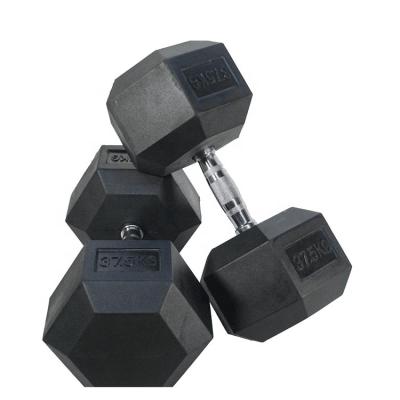 China Home / Outdoor Use WEMAX Hexagon Gym / Dumbbell Black Rubber Gym Customized Use 2.5-50 Kg Set Hex Dumbbells for sale