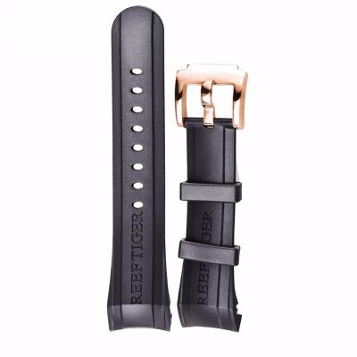 China Tiger Watch Band 29cm Rubber Black Reef Rubber Watch Strap with Tang Buckle for Aurora Concept and Transformer Watch for sale