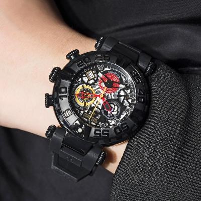 China Reef Automatic Date Tiger Luxury Brand Sport Watch All Color Strap Skeleton Rubber Quartz Men Watches Date Chronograph Montre Homme RGA3059-S for sale