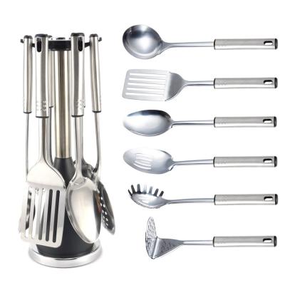 China S/S 201 Handle Stainless Steel Utensilios De Cocina Kitchen Cooking Set Utensil Holder for sale