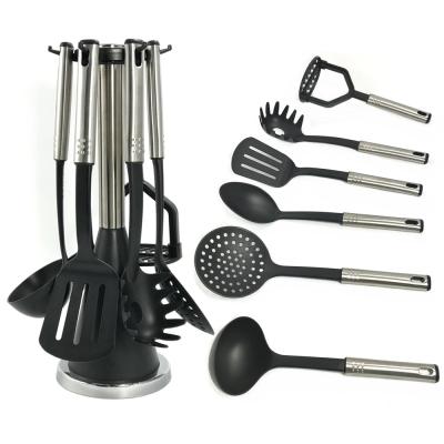 China Tableware Kitchen Utensils Set with Silk Printing Logo and Nylon Spoon Holder Masher for sale