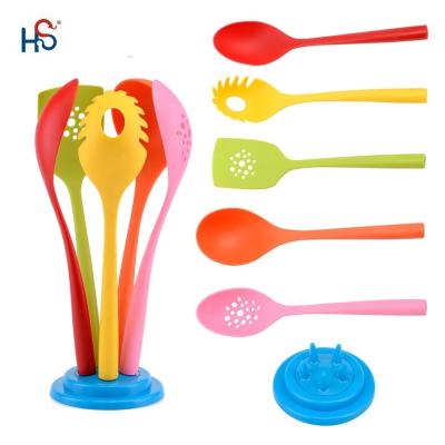 China Silk Printing Logo Kitchen Utensil Set Durable Nylon 8-Piece Kitchen Cooking Utensils for sale