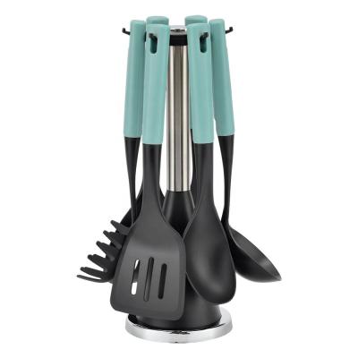 China 7-Piece Kitchenware Cooking Utensil Set with Color Handles Durable and Heat Resistant for sale