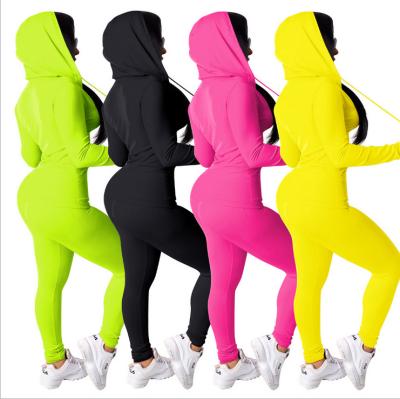 China Wholesale solid colors breathable beach with hoodie 2021 long sleeve for sweatsuit 2 pieces set women clothing for sale