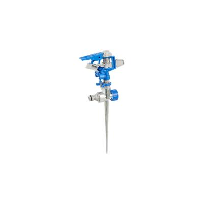 China Garden Line Lawn Water Irrigation Tool Plastic Pulse Sprinkler With Metal Alloy Spike for sale