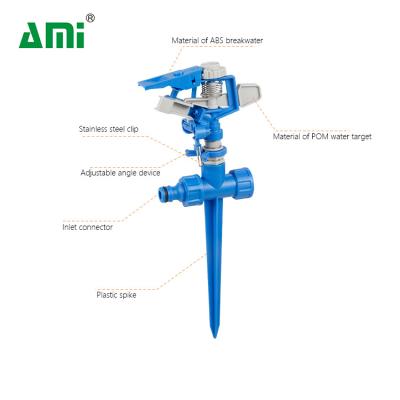 China Garden Line Lawn Water Irrigation Tool Plastic Pulse Sprinkler With Spike for sale