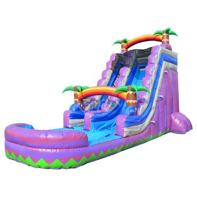 China Ues Party Rentals Vinyl Giant Marble Inflatable Palm Tree Slide Commercial Rental Or Backyard Home Inflatable Water Slide For Adult for sale