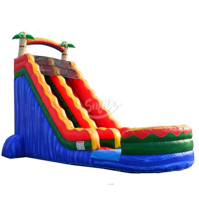 China Rental Ues Or Home Us Door To Door Shipping Tropical Inflatable Water Slide With Pool for sale